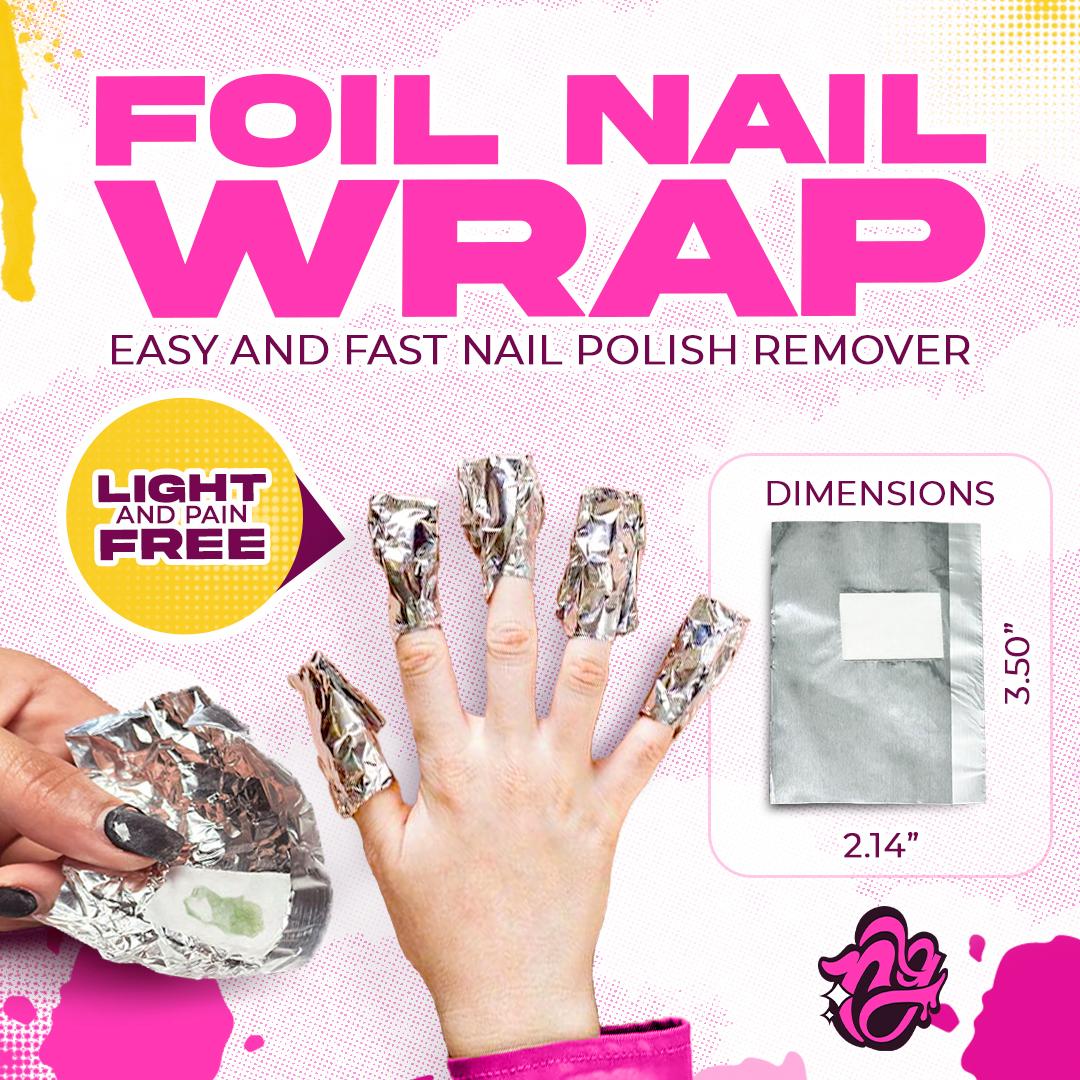 Nail Foil Wraps 500 Sheets for Acrylic, Gel, Dip & Semi-Permanent Nail Removal - Cotton Nail Wraps for Quick & Easy Manicure Remover, Professional & Home Use