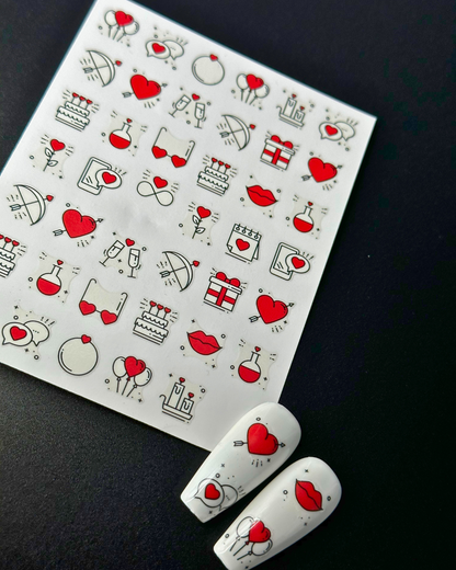 Sticker Hearts Valentines