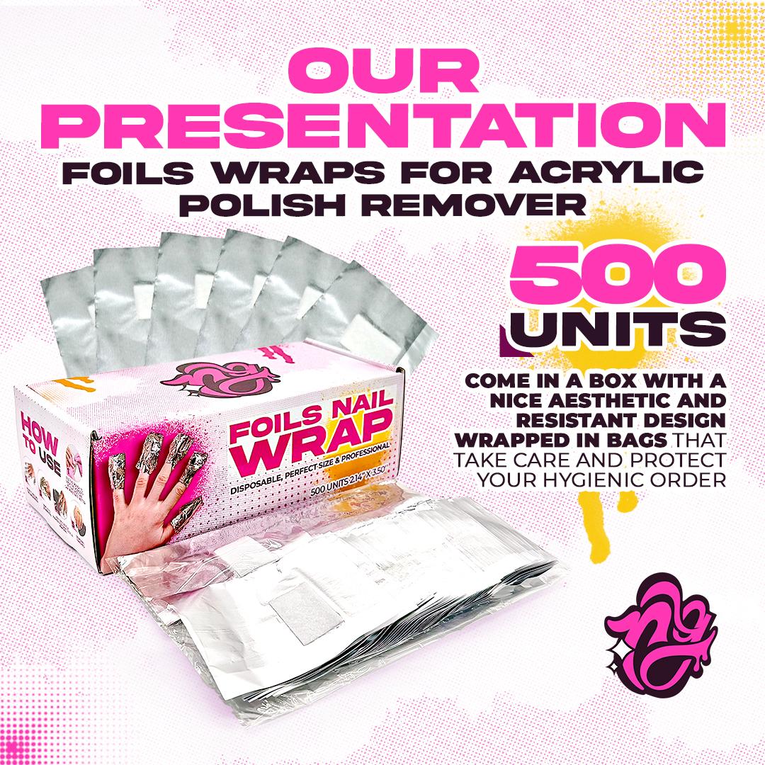 Foil Nail Wrap with cotton