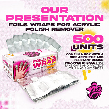 Foil Nail Wrap with cotton